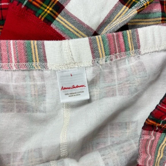 Hanna Andersson Adult Unisex Long John Pajama Set in Family Holiday Plaid Size L - Picture 5 of 7